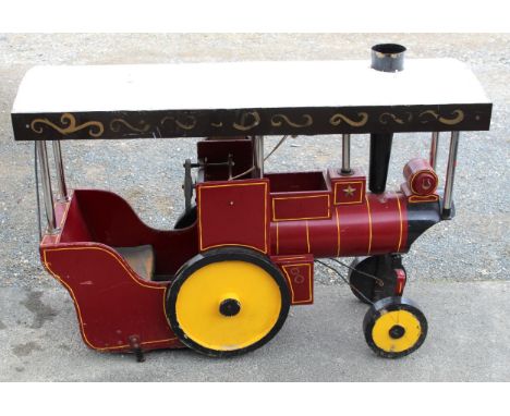 Children's Traction Engine merry go round ride with ringing bell, with painted detail, L130cm 