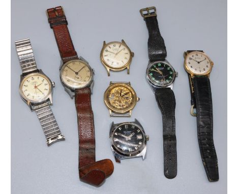 Roamer stainless steel water resistant hand wound wristwatch, signed silvered dial with applied gold tone Arabic numerals and
