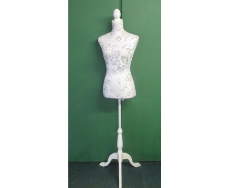 Upholstered floral ladies standing mannequin torso, H159.5cm 
