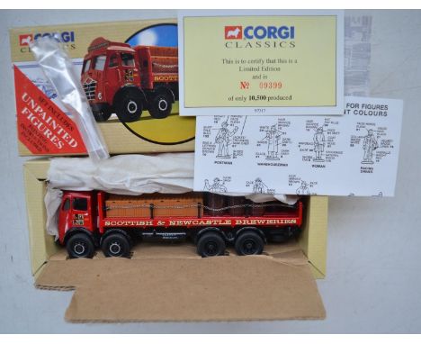 Eight boxed 1/50 diecast truck models from Corgi to include 97931 AEC Greenall Whitley Flatbed with load, 97840 Shell Mex/BP 