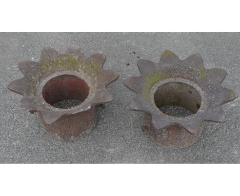 Two alloy lamp post tops 
