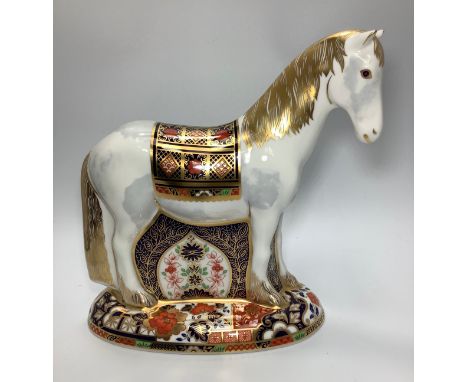 A Royal Crown Derby paperweight, 'Appleby Mare', with printed marks to base and gold stopper, limited edition number 884/1500