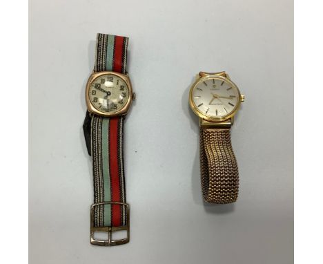 A gents gold-plated Tissot Seastar Seven wristwatch, the silvered dial with batons denoting hours, on expanding mesh bracelet