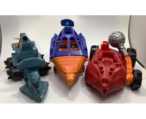 A small collection of assorted 'playworn' Mattel He-Man Masters of the Universe vehicles and figures 