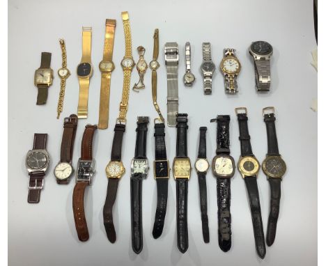 Twenty three various watches including a rolled gold example, Timex, Accurist, Pulsar and Avia etc. 