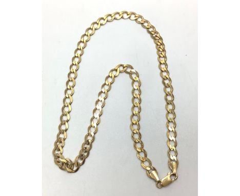 A 9ct gold flat curb chain, weighing 20.0 grams, length 20 inches. 