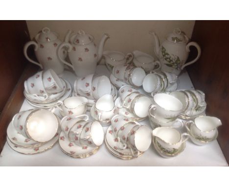 A Royal Adderley 'Little Roses' part tea and coffee service (48 pieces) together with another royal Adderley tea service with