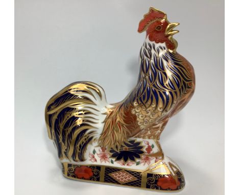 A Royal Crown Derby paperweight, 'Imari Rooster', with printed marks to base and gold stopper, limited edition number 24/150,