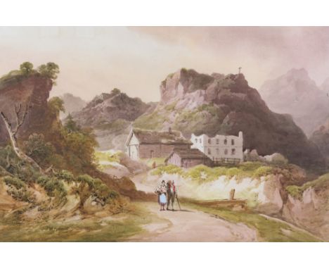 Attributed to Francis Nicholson (British, 1753-1844) Travellers on a country road, watercolour, 29cm x 44cm. Provenance: the 