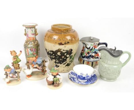 Coalport cup and saucer, Goebel figures, ironstone jug, cabinet plates and various other decorative ceramics       