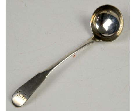 Fiddle pattern Scottish Georgian silver toddy ladle by JW Howden &amp; Co, with counter maker's mark for AH Edinburgh 1813   