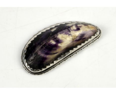 19th century white metal an shell pocket snuff box       