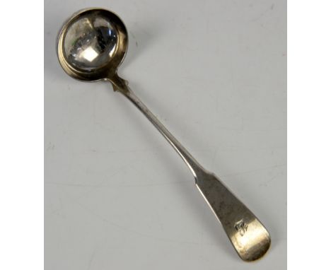 Scottish Georgian silver fiddle pattern ladle, Glasgow 1826       