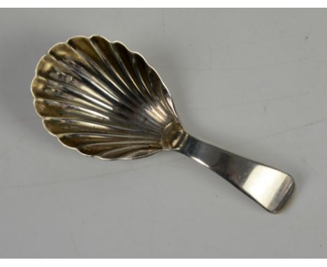 Georgian silver caddy spoon with fluted bowl, by Elizabeth Morely, London 1807       