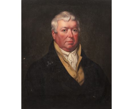 English School (19th century)Portrait of James Booth (1796-1880), wearing a dark coat and white stock, oil on canvas, 75 x 62