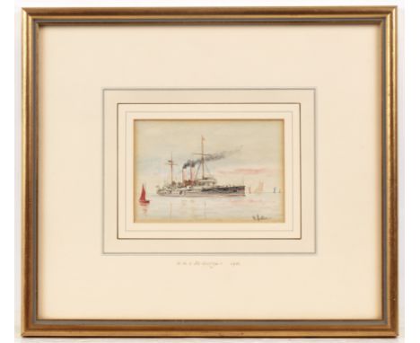 W. Sutton (late 19th/early 20th century)H.M.S Howe, 1894; H.M.S St. George, 1902, both signed, inscribed with titles to the m