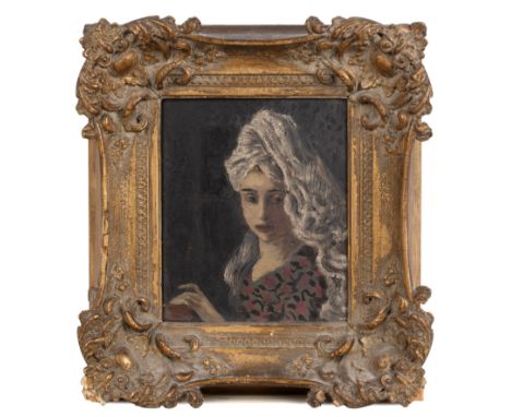 Mervyn Peake (1911-1968)Portrait of a lady, wearing a florally patterned dress and turban, possibly Maeve Gilmore (1917-1983)