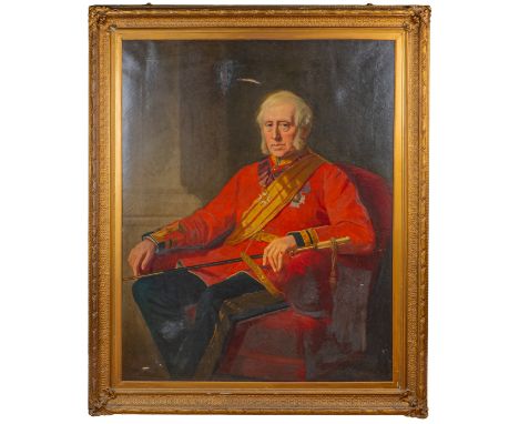 English School (19th century)Portrait of General Sir Thomas Kenah (1782-1868), seated wearing orders and medals and holding h