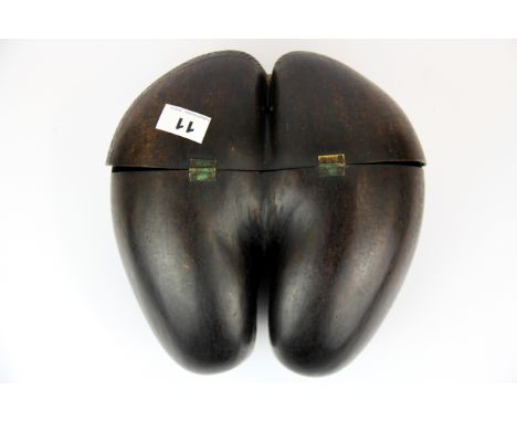 A vintage coco de mer box, 27 x 28 x 15cm.