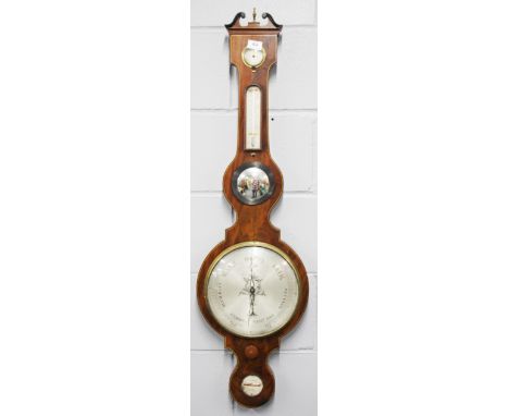 A mahogany veneered 19th century mercury barometer by Redfern of Birmingham, H. 109cm.