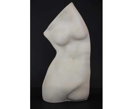 A contemporary ceramic sculpture of a female torso, H. 46cm.