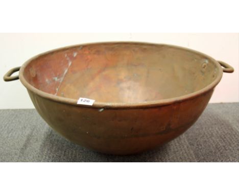 A large copper laundry basin, Dia. 64cm. D. 28cm.
