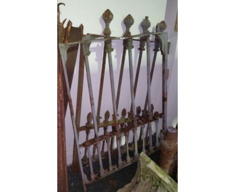 A Quantity of 19th Century Cast Iron Railing Uprights and A Good Pair of Cast Iron Gates, 6ft opening.