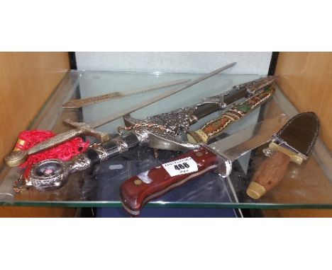 A Collection of Knives to Include Hunting and Medieval Style Examples.