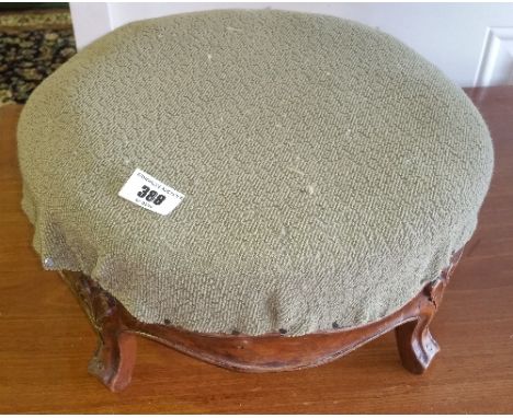 A 19th Century Circular Foot Stool Standing on Carved Cabriole Legs, circa 1860-70. 