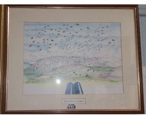 A Shooting Print after Charles Dunne titled 'The Last Day of the Season',  39cm X 28cm.