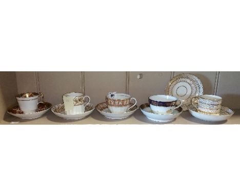 Five Georgian Cups & Saucers including Derby in good conditions.
