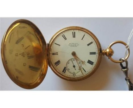 An Irish 18ct Gold Double Hunter Pocket Watch, 19th Century, hallmarked Dublin 1875 with makers initials JD, With 'Donegan, 3