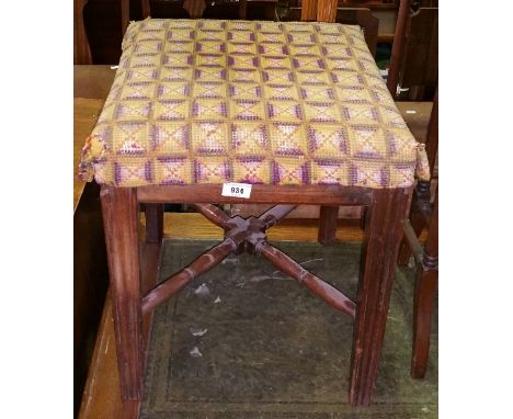 A Georgian Mahogany Foot Stool.
