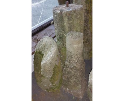 A 19th Century Granite Roller A 19th Century Corner Stone and another.