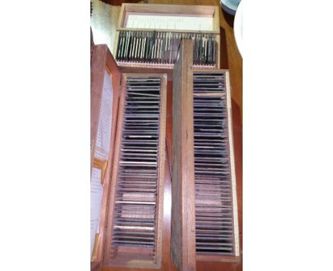 A Collection of Glass Magic Lantern Slides in Three Boxes.