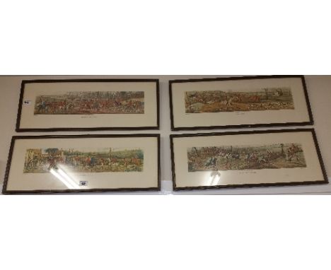 A Good Set of Well Framed Hunting Prints, 'Breaking Cover', 'End of the Hunt', 'Full Cry', and 'Meeting at Cover'.
