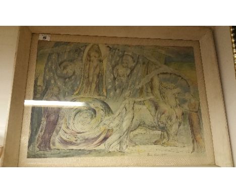 After William Blake, 'Beatrice Addressing Dante from the Car', From Illustrations to Dante's 'Divine Comedy', coloured print 