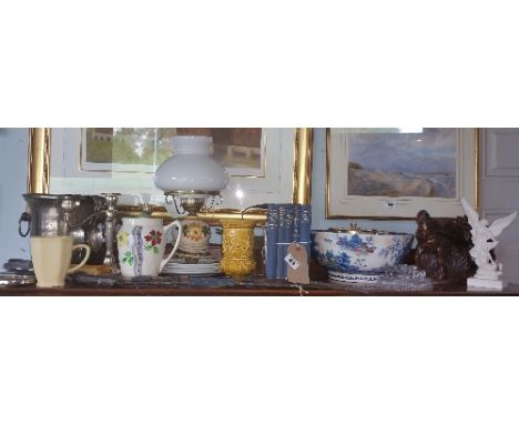 A Large Quantity of Various Items to include flatware, books, lamp. plates, bowl (a/f), etc. Proceeds to The Kildare and West
