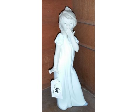 A Large Nao Figure of a Girl Going to Bed.