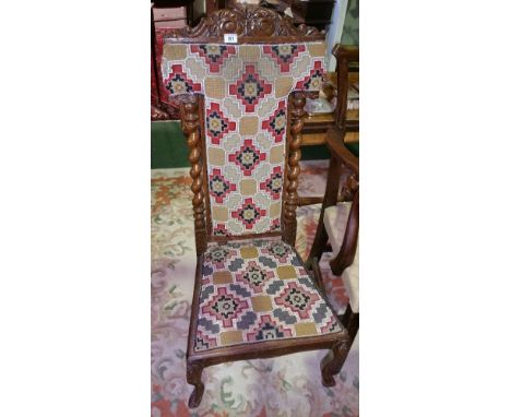 A 19th Century Mahogany Framed Prie Dieu Chair; with Tapestry and Beadwork Upholstery.