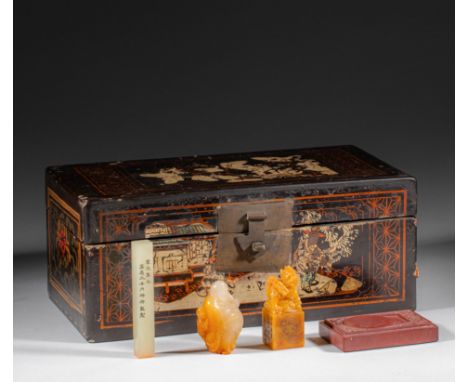 A set of Chinese Qing Dynasty Tian Huangshi seal） W：1.5cmH：10.5cmWeight：534g