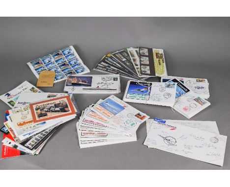 Concorde - over 100 signed First Day covers to/w other covers including Concorde commemoratives, QE2 (signed), stamps etc