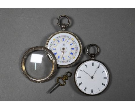 A 19th century Swiss silver open-faced pocket watch of slender form, the key-wind cylinder movement no 18653 by Henry Capt, G