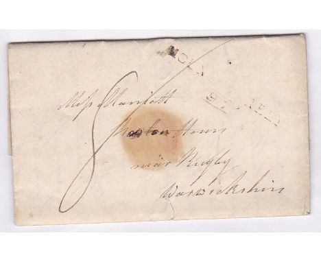 Lincolnshire 1808 EL Gainsborough to Lutterworth (Letes) with XXX SL Gainesboro/152 mileage (LI 337) m/s 'Single sheet' plus 