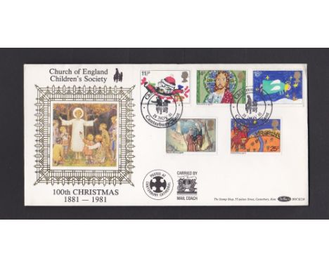 Great Britain - 1981 (18 Nov)  Benham FDC B.O.C.S. (2) 8 with children first special h/s with posted at Canterbury Cathedral 