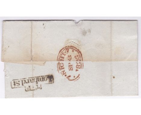 London 1825  EL-Lombard Street.XXX in black and Manuscript 2 and '7night' 