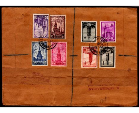 Belgium - 1939 Anti-TB Fund Set  SG868/875 on Registered First Day Covers.