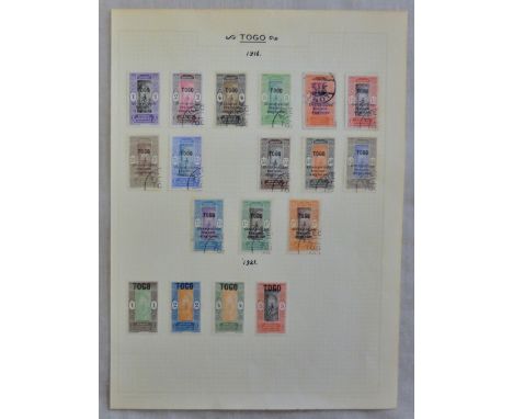 Togo 1916 overprinted Pahomey definitive's to 2Fr, S.G. 20 mounted Mint, S.G. 21-27 used, S.G. 29-31 used, S.G. 33-35 used an
