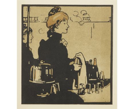 [§] SIR WILLIAM NICHOLSON (BRITISH 1872-1949)BARMAID Lithograph after the woodcut, from the 'London Types' series, 189828cm x
