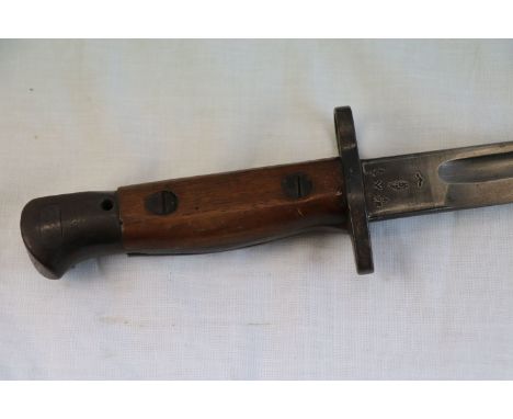 A British 1907 Pattern Bayonet with original scabbard. Good clear and crisp proof marks to the blade.